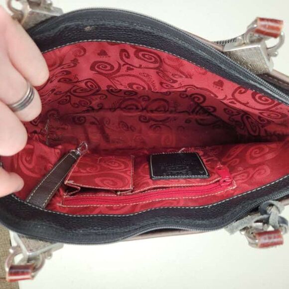 Retired Brighton Black Croc Leather Leonor / Handbag Tote EUC - Picture 14 of 14